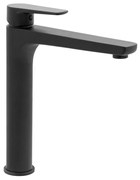 Miscelatore lavabo alto H 28 cm nero opaco in ottone   Erika