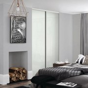 Kit anta scorrevole con binario Washington 2 ante bianco L 120 x H 270 cm