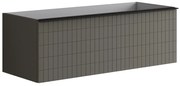 Mobile da bagno sotto lavabo Pixel grid grigio laccato L 120 x H 40 x P 45.5 cm 2 cassetti, lavabo non incluso