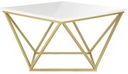 Tavolino CURVO 62x62 cm oro/bianco