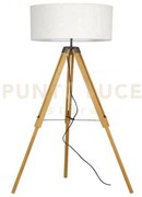 Piantana studios in legno rovere con base cavallettoparalume in tes...