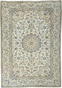 Kashan Tappeto 350x250 Beige (Iran) Annodato A Mano