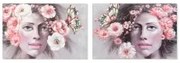 Quadro DKD Home Decor Girl Fiori 120 x 3 x 80 cm Moderno (2 Unità)