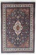 Ghom Tappeto 140x200 Blu (Iran) Annodato A Mano