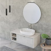 Mobile bagno sospeso 110 cm Master grigio nuvola con lavabo e specchio