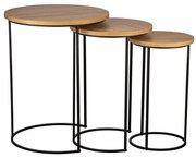 Eglo 424053 - Set da 3 tavolini d'appoggio TOWADA, marrone/nero