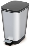 Cestino per la spazzatura argentato in plastica con pedale 25 l Chic Bin M – KIS