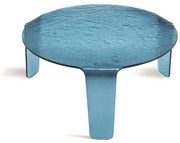 Tavolino tondo NORI in vetro Blu 80x82 cm