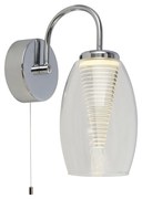 Applique Contemporanea Ciclon Metallo Cromo Vetro Trasparente Led 6W 3000K