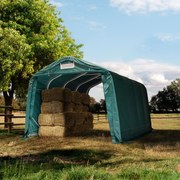 TOOLPORT Tenda da pascolo 3,3x4,8m, verde scuro, Telo in PVC, fissaggio per cemento - (99551)