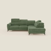Arcos Divano angolare - piedini alti e poggiatesta reclinabili in microfibra impermeabile T11 verde