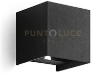 Ges863c- applique nero a led 2 luci biemissione 3000k 335lm 2x5w  ip54