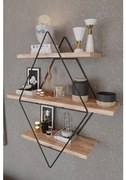 Mensola Industrial In Legno E Metallo 70x16x60 Nero E Legno Tetra