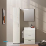 Mobile Bagno A Terra "#07" Da 60 Cm Composto Da Tre Cassetti Lavabo E Specchio Con Lampada Led Finitura Olmo SANOW