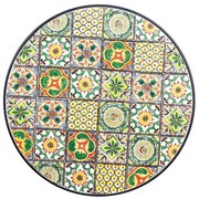 Tavolo da giardino in ceramica e ferro con mosaico Naxos Ø60 x 75h