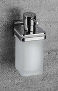 Colombo Basicq b9337 dispenser sapone liquido a Muro in Vetro Acidato Naturale cromo