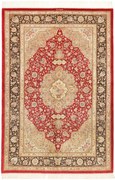 Ghom Tappeto 200 x 140 Rosso (Iran) Annodato A Mano