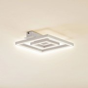 Plafoniera a LED Madamo Lindby, Bianco / Opale, Soggiorno / Sala da pranzo, Alluminio, Moderno, Plafoniera LED