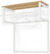Attaccapanni da parete bianco/di colore naturale in metallo con scaffale 76 cm Rizzoli – Spinder Design