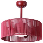 Ventilatore da soffitto Lur rosso, Ø 52 cm, CCT, dimmerabile, SULION IP44