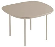 Tavolino con piano sagomato in legno Tortora e base in metallo - FLUX Small
