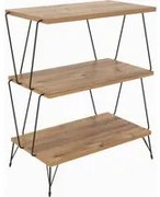 Tavolino 3 ripiani in legno 46x76x30 cm