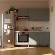 Cucina in kit DELINIA Eleki grigio 4 basi e 4 pensili L 200 cm