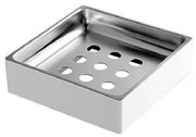 Kamalu - portasapone con drenaggio in acciaio inox bianco opaco | nuevo-b