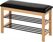 Scarpiera ST11 in legno naturale/nero - L81 cm
