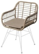 Sedia da giardino Ariki 57 x 62 x 80 cm rattan sintetico Acciaio Bianco