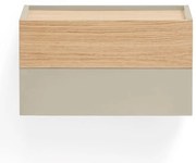 Comodino beige/tonalità naturale con decoro in rovere Otto - Teulat