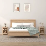 VidaXL Mensole da Letto a Parete 2 pz Miele Legno Massello di Pino