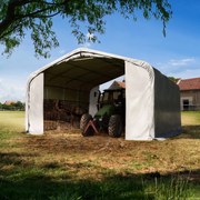 TOOLPORT Tenda da pascolo 6x6m, grigio, Telo in PVC, fissaggio per cemento - (6678173)