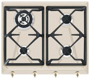 Piano cottura 4 fuochi L 59.5 cm SRV864AVOGH2 SMEG beige avena griglie in ghisa