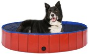 Piscina per cani pieghevole rossa 160x30 cm in pvc