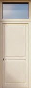Portoncino d'ingresso in alluminio Bugnale 22 L 80 x H 210 cm bianco/noce apertura spingere a destra