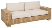 Divano da Giardino Naturale Legno di mango Foam Fibra naturale 198 x 88 x 67 cm