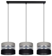 Lampadario a sospensione con filo CORAL 3xE27/60W/230V nero-grigio
