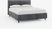 ONYX letto imbottito con vano contenitore e testiera verticale in tessuto certificato Oeko-Tex®