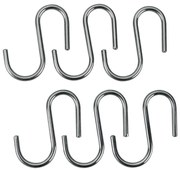 Ganci per appendere in acciaio cromato in argento in set di 6 pezzi Lonardo - Metaltex