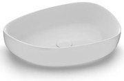 Lavabo da appoggio OLYMPIA CERAMICA irregolare in ceramica L 55 x H 14 x P 40 cm bianco