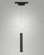 Sospensione nera cilindrica per serie ermes led 3000k 720lm 7,5w on...