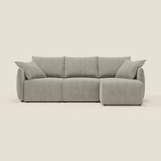 Flexar Divano angolare reversibile con sedute allungabili in bouclé morbido impermeabile T07 beige