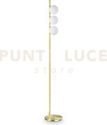 Binomio lampada da terra 3 luci attacco g9 lampadine incluse ottone