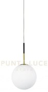 Jugen sospensione 1 luce ottone attacco e27 sfera bianco opaco d. ...