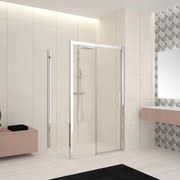 Box doccia con ingresso frontale scorrevole Lead L 120 x H 200 cm, vetro 8 mm vetro senza finitura / trasparente profilo cromato