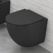 Kamalu - wc sospeso senza brida colore nero opaco mil-n