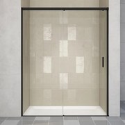 Porta doccia scorrevole Jazz, L 138-139.5 cm x H 200 cm x SP 6 mm, profilo nero