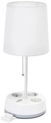 Aigostar - Lampada da tavolo con prese di corrente e porte USB 1xE27/60W/230V bianca