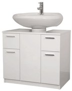 Mobile Bagno a Terra 70 Cm Due Ante Due Cassetti Savini "Classica" Bianco Lucido